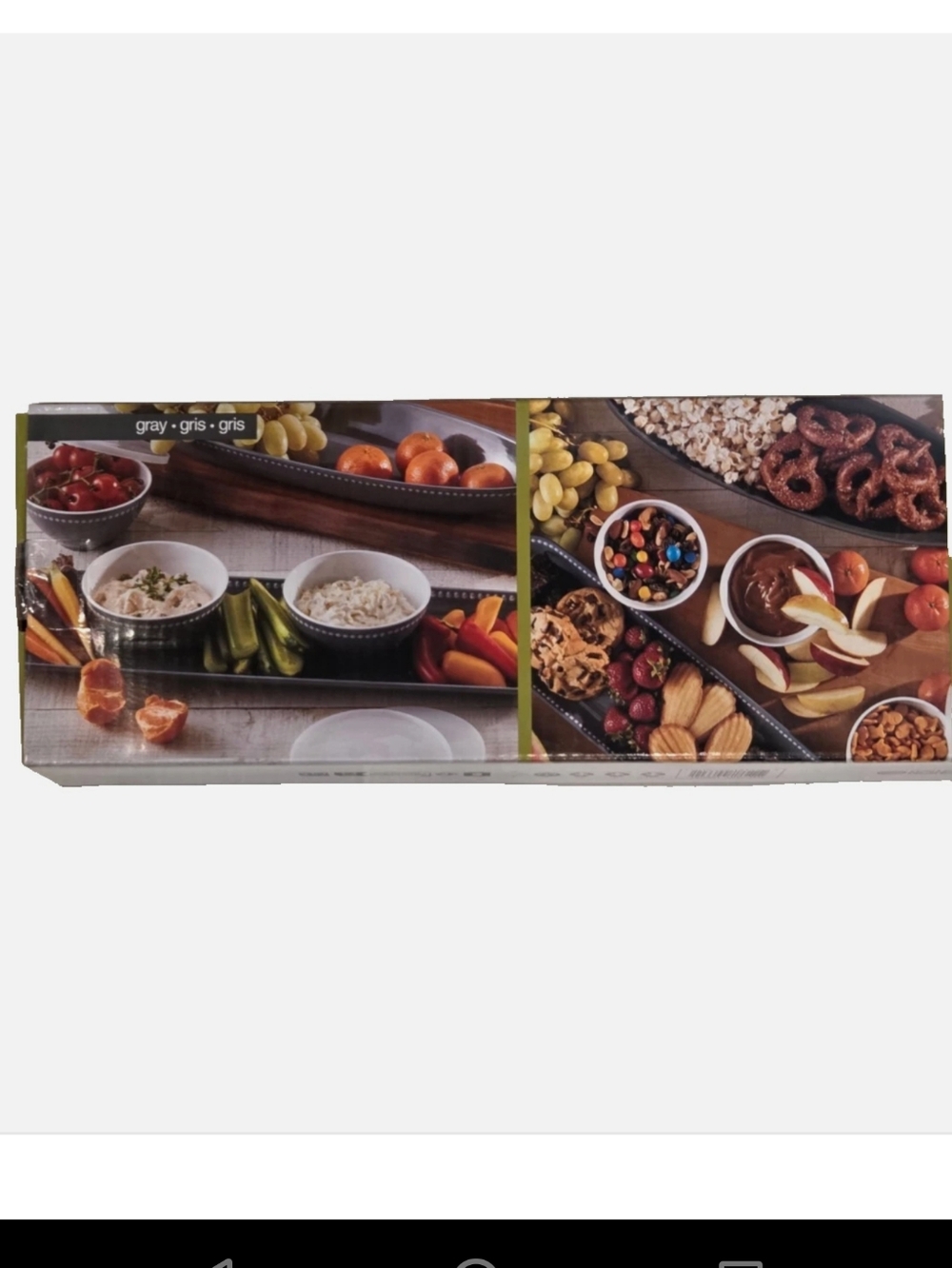 NEW Pandex 5-piece Beaded Melamine Serving Set Gray - Picture 3 of 6